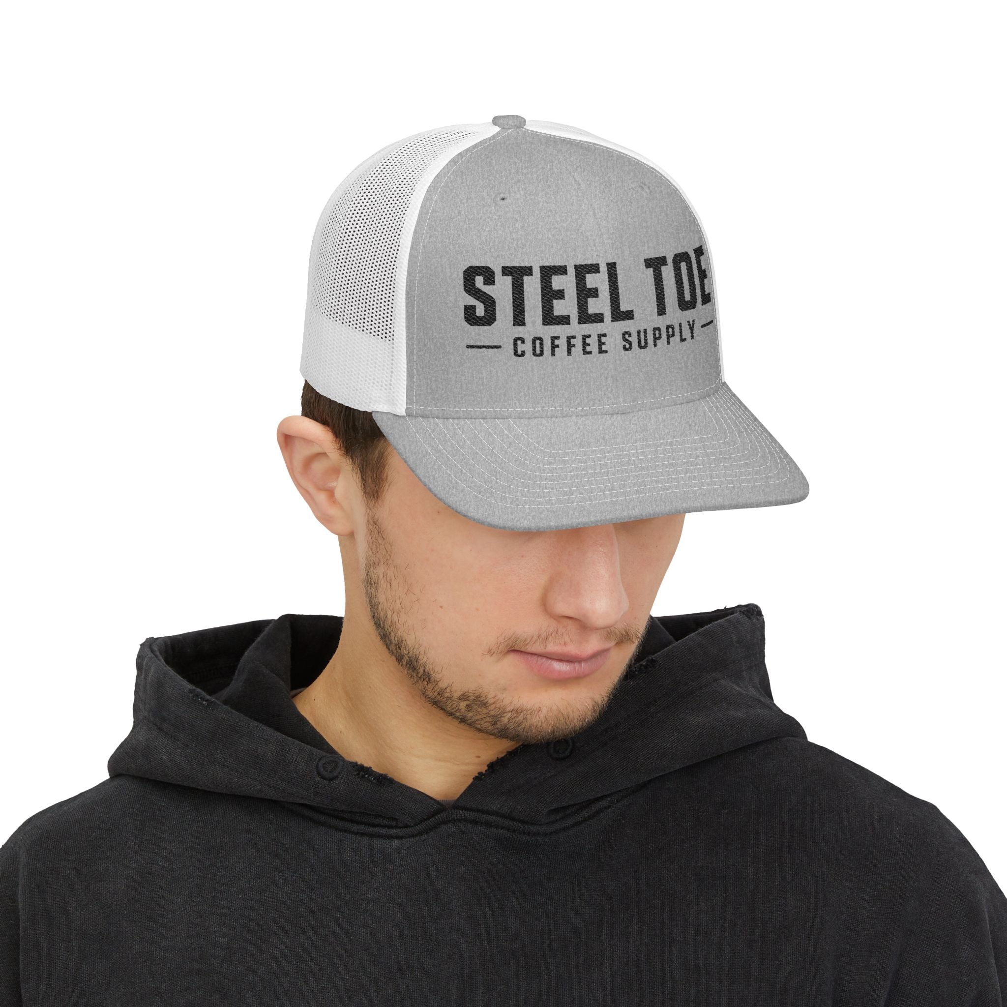 Steel Toe Coffee Supply Trucker Cap — Vintage Logo Snapback Hat