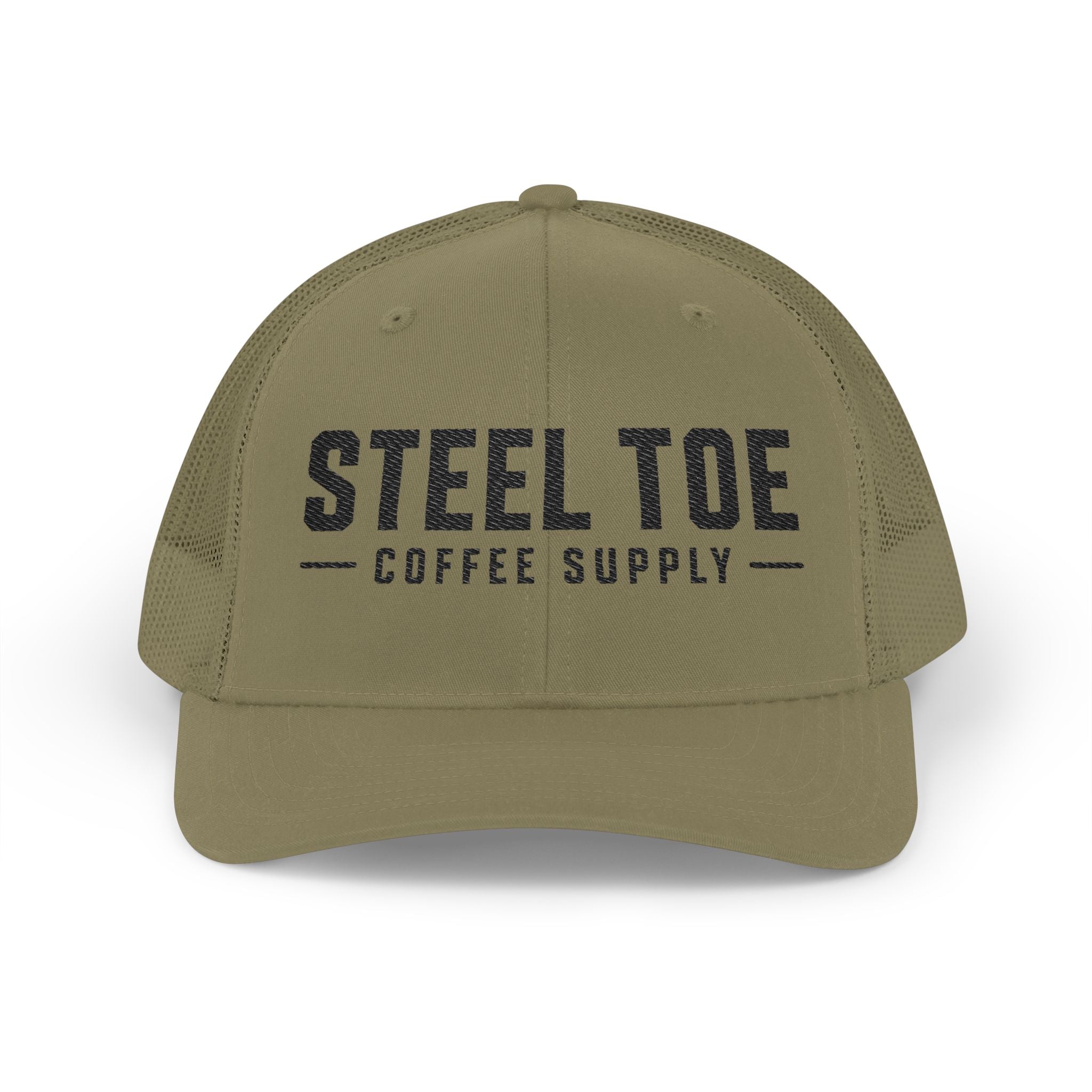 Steel Toe Coffee Supply Trucker Cap — Vintage Logo Snapback Hat