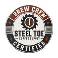 'Brew Crew Certified' Steel Toe Coffee Supply Logo