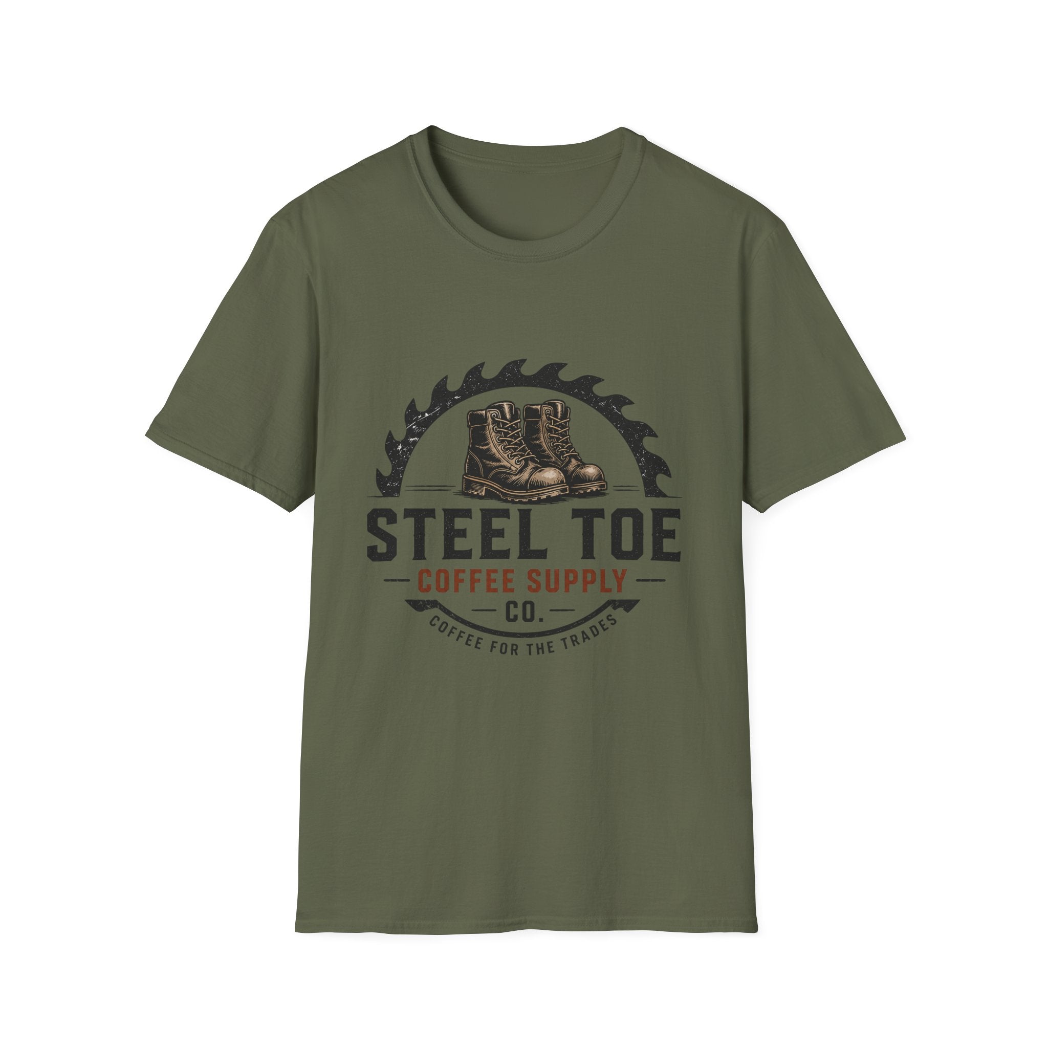 Steel Toe Coffee Supply T-Shirt — Work Boot Logo Tee